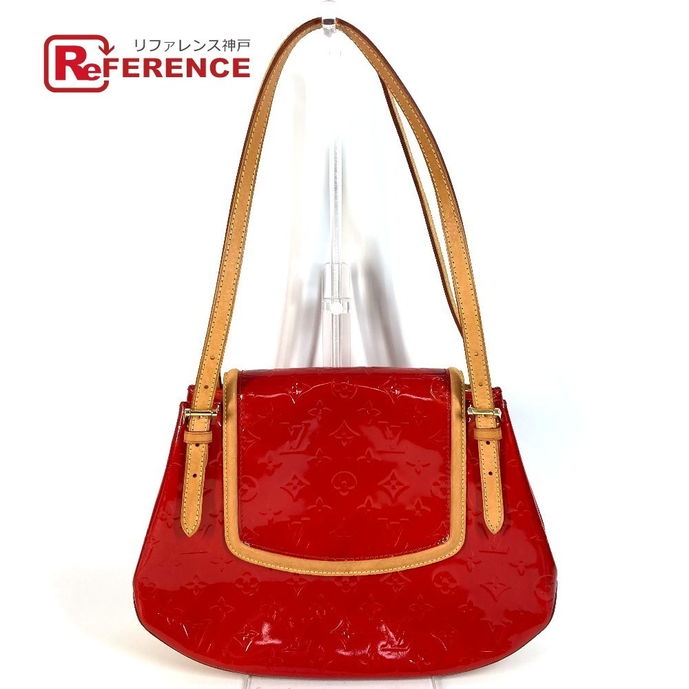 Louis Vuitton Vernis Patent Skein Bay Flap Shoulder Bag Rouge Red